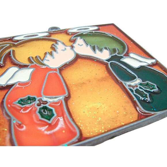 Angels with Wings Sweet Kiss Acrylic Suncatcher Ornament Hanging Decor 3.5x3" - Picture 9 of 9